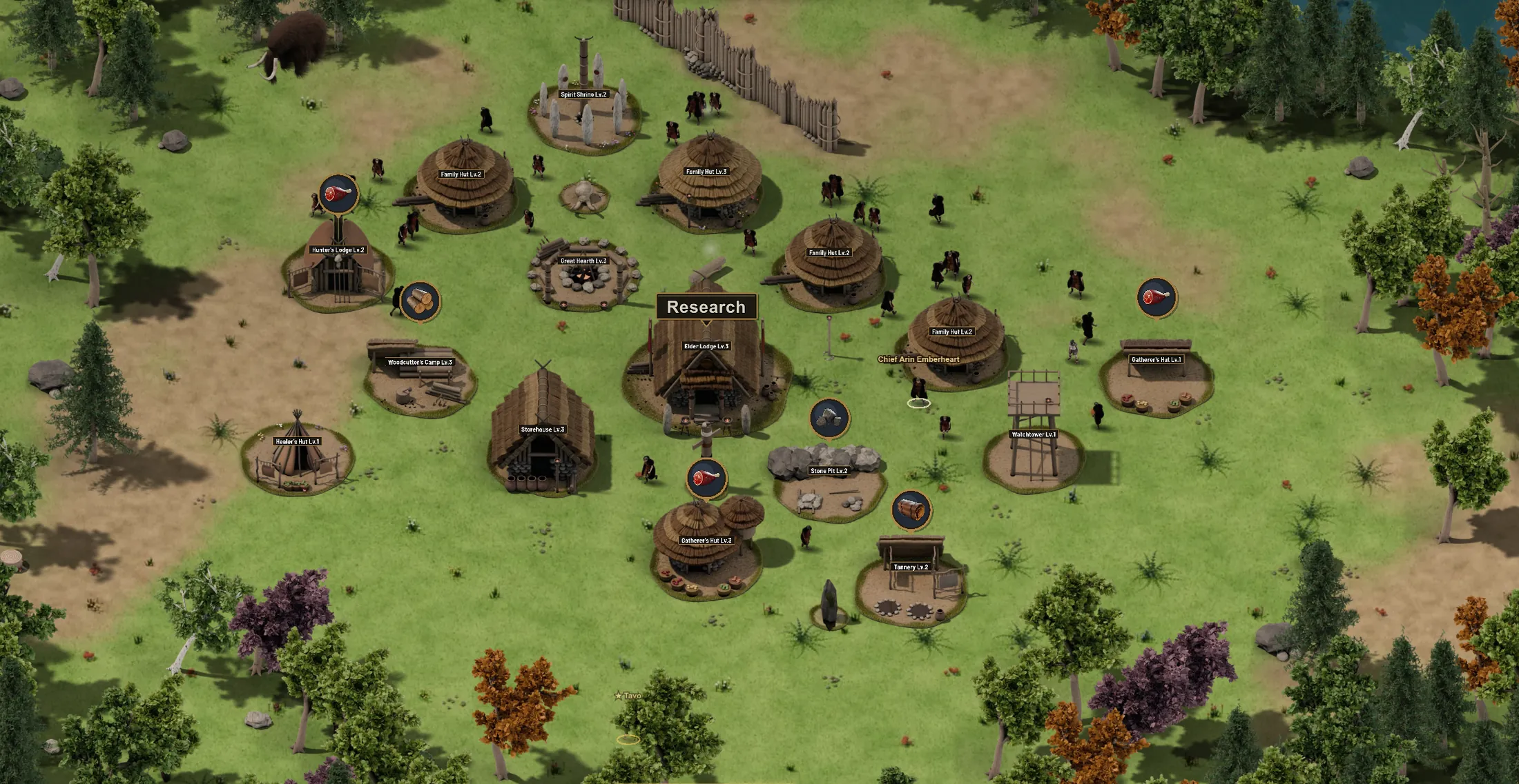 Greenhollow, the village of the Emberkin, seen from above